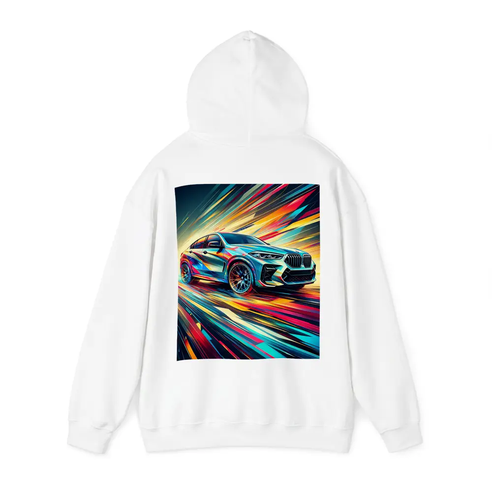 BMW X6M Bold Colorful Abstract Speed Art – Hoodies