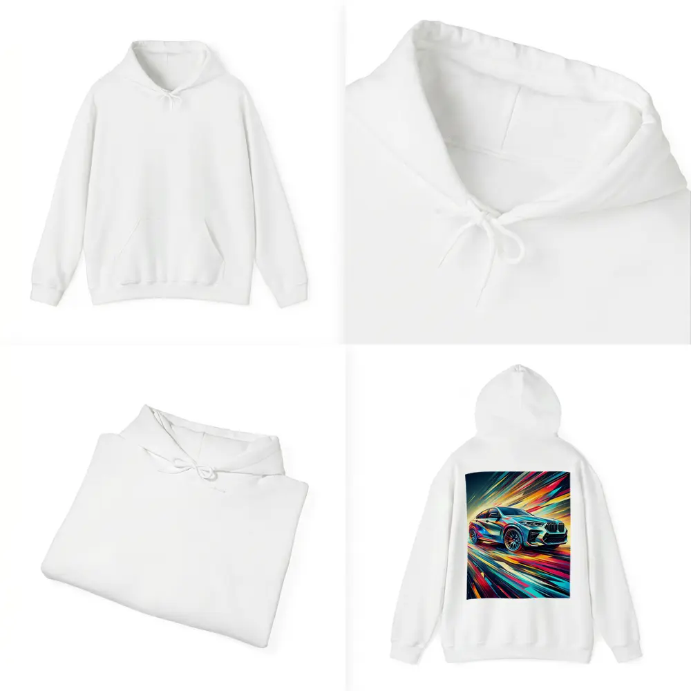 BMW X6M Bold Colorful Abstract Speed Art – Hoodies