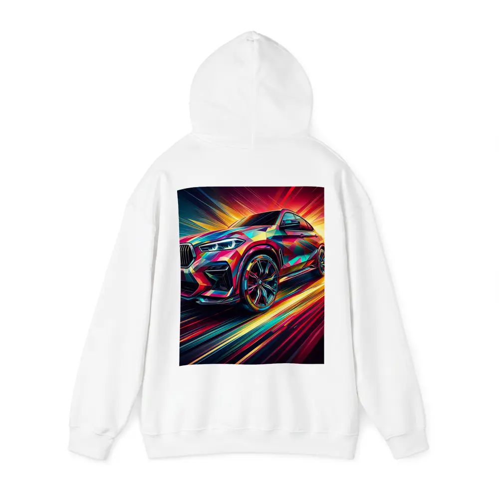 BMW X6M Bold Colorful Abstract Speed Art – Hoodies