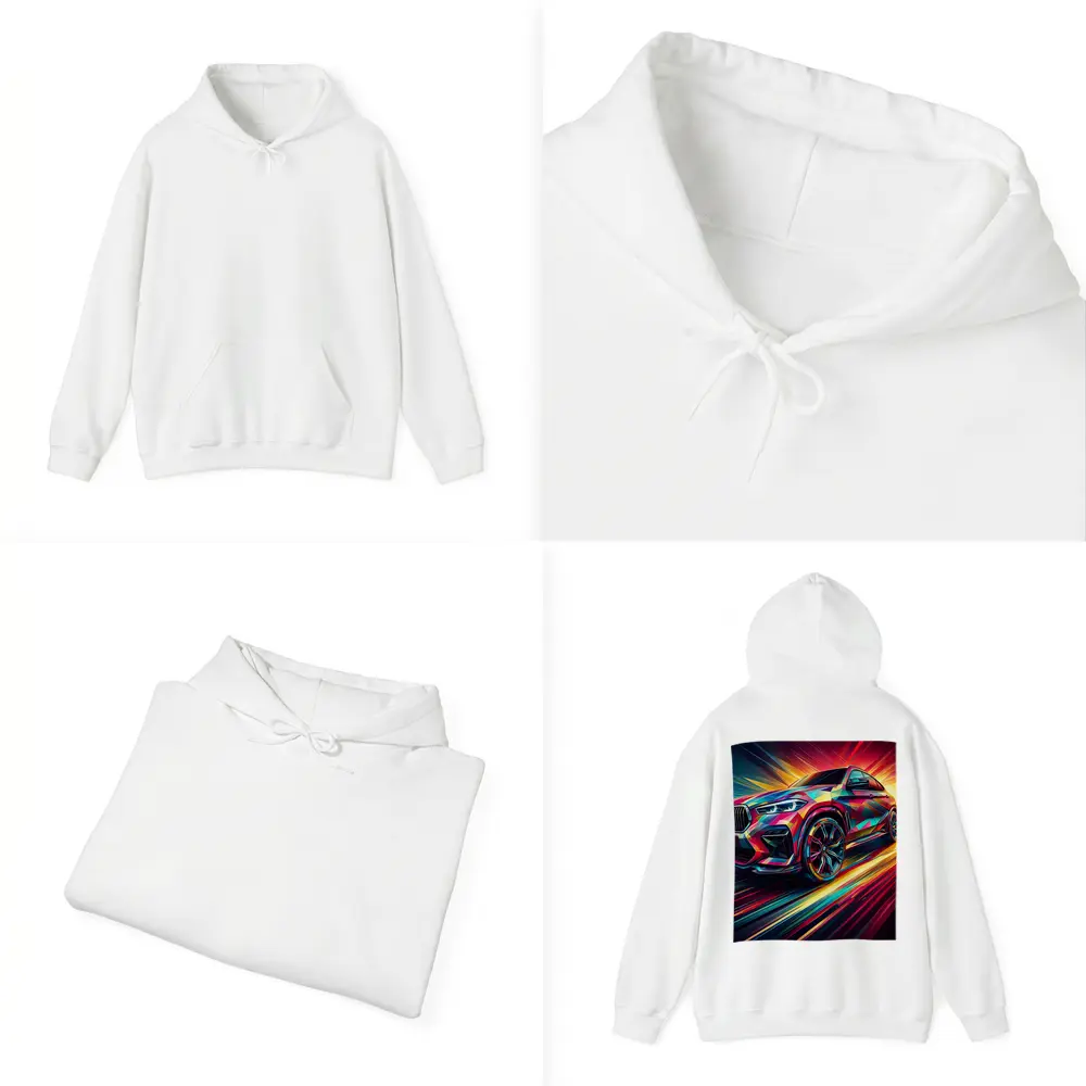 BMW X6M Bold Colorful Abstract Speed Art – Hoodies