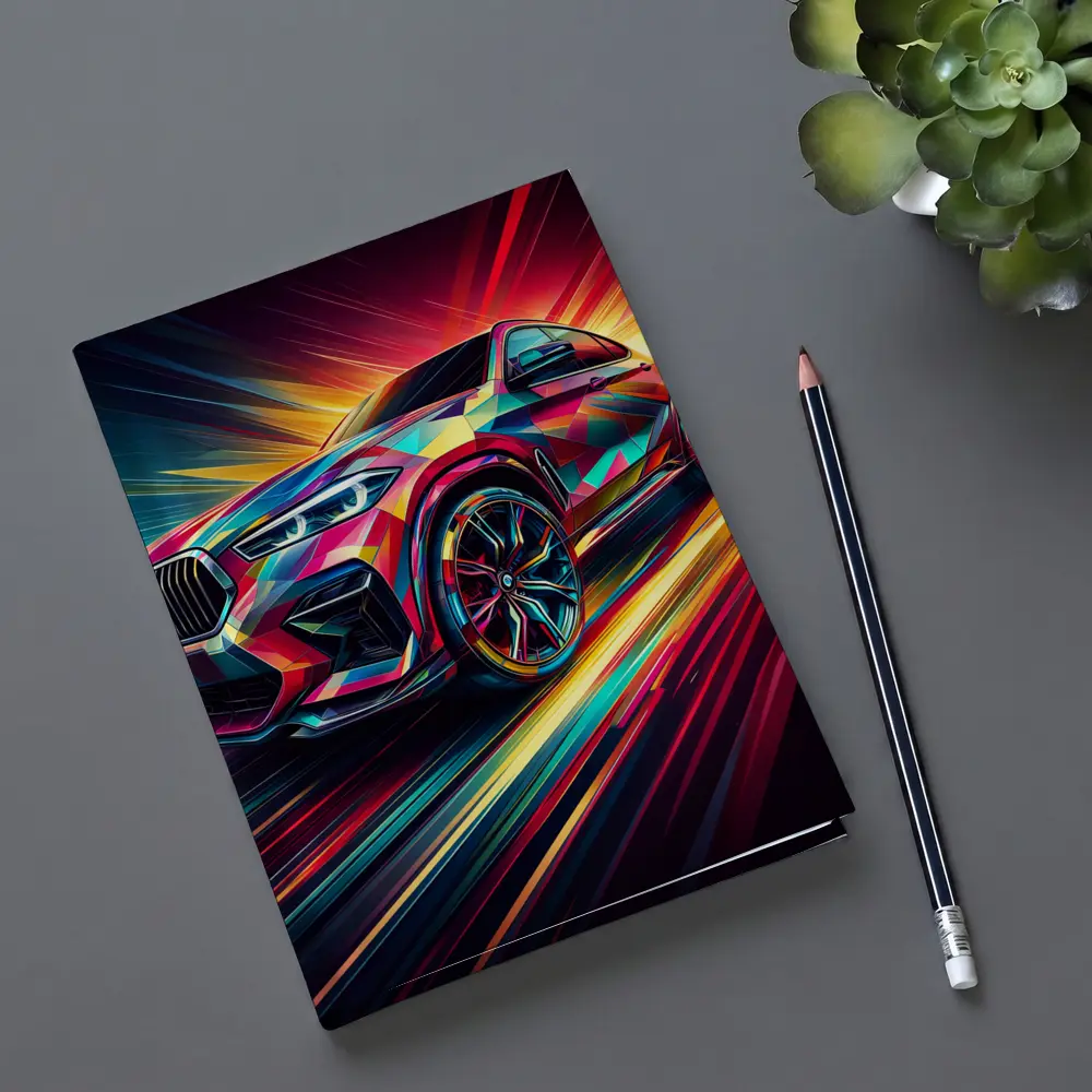 BMW X6M Bold Colorful Abstract Speed Art – Notebooks