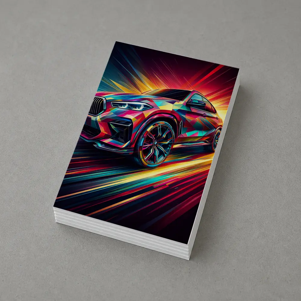 BMW X6M Bold Colorful Abstract Speed Art – Postcards