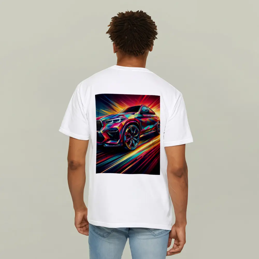 BMW X6M Bold Colorful Abstract Speed Art – T-Shirts