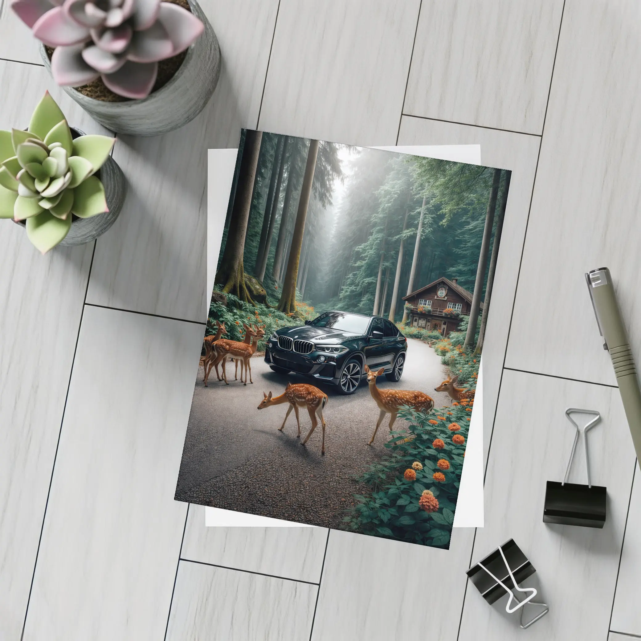 BMW X6M Black Forest Deer Encounter – Postcards