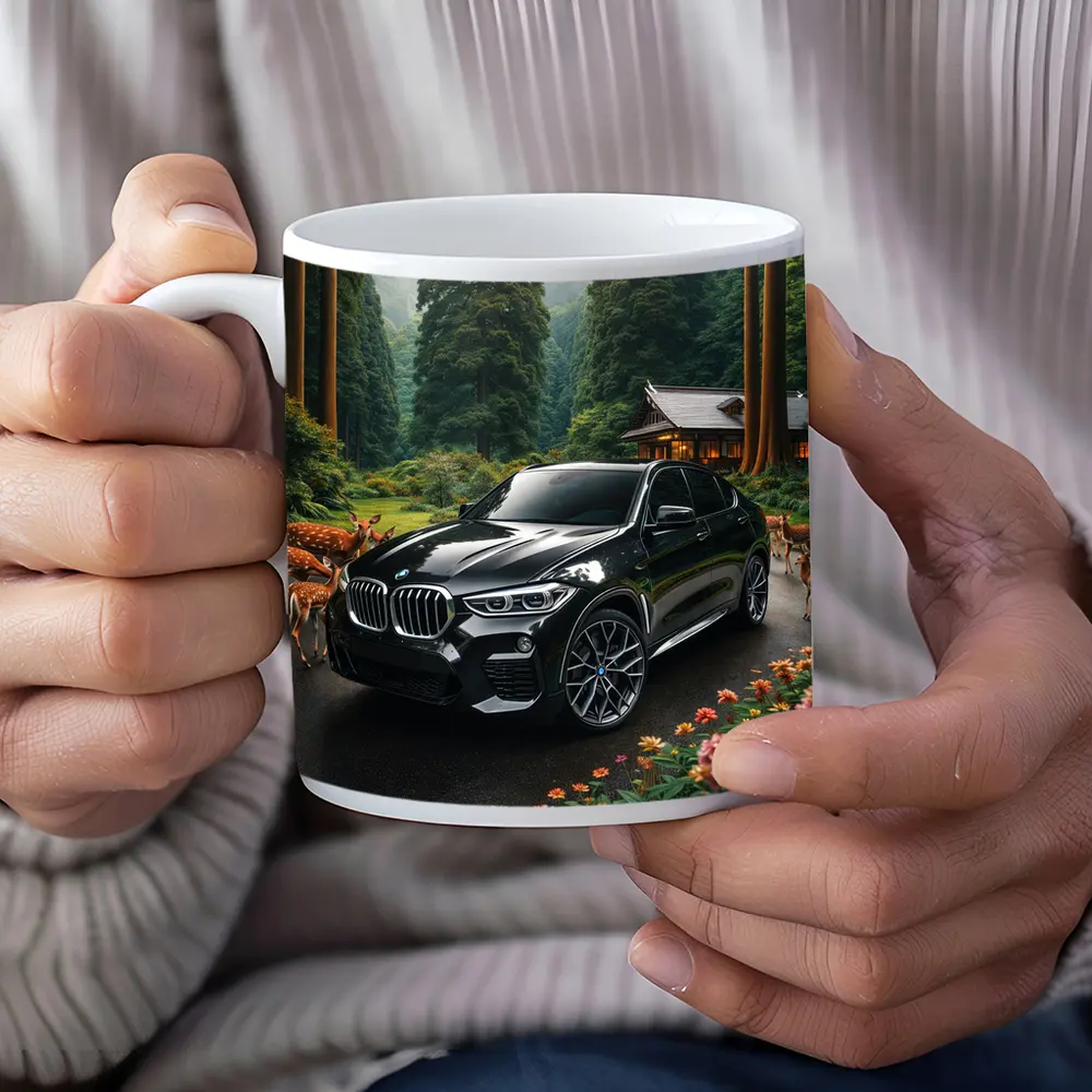 BMW X6 M Black Forest Deer Scene – Mugs