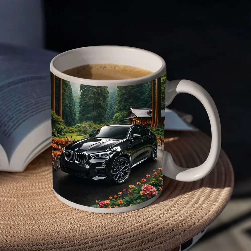 BMW X6 M Black Forest Deer Scene – Mugs