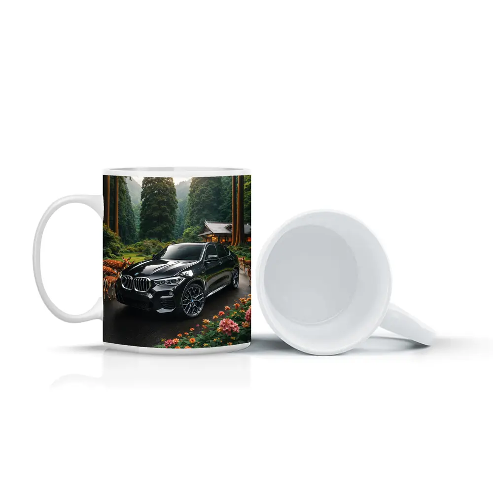 BMW X6 M Black Forest Deer Scene – Mugs