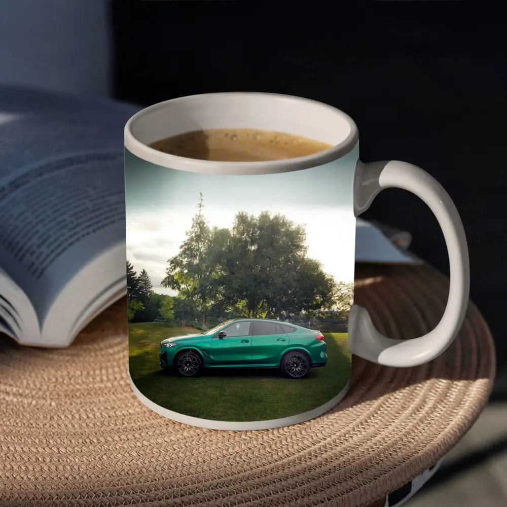 BMW X6M Green Side Profile Outdoor Setting – Mugs
