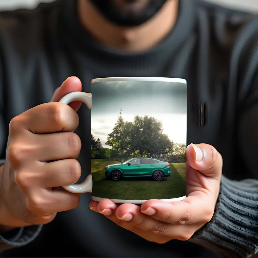 BMW X6M Green Side Profile Outdoor Setting – Mugs