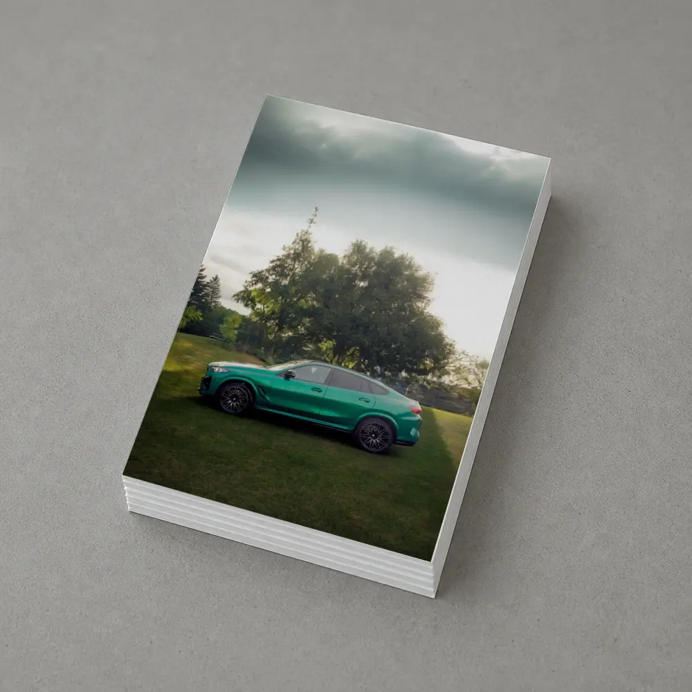 BMW X6M Green Side Profile Outdoor Setting – Postcards