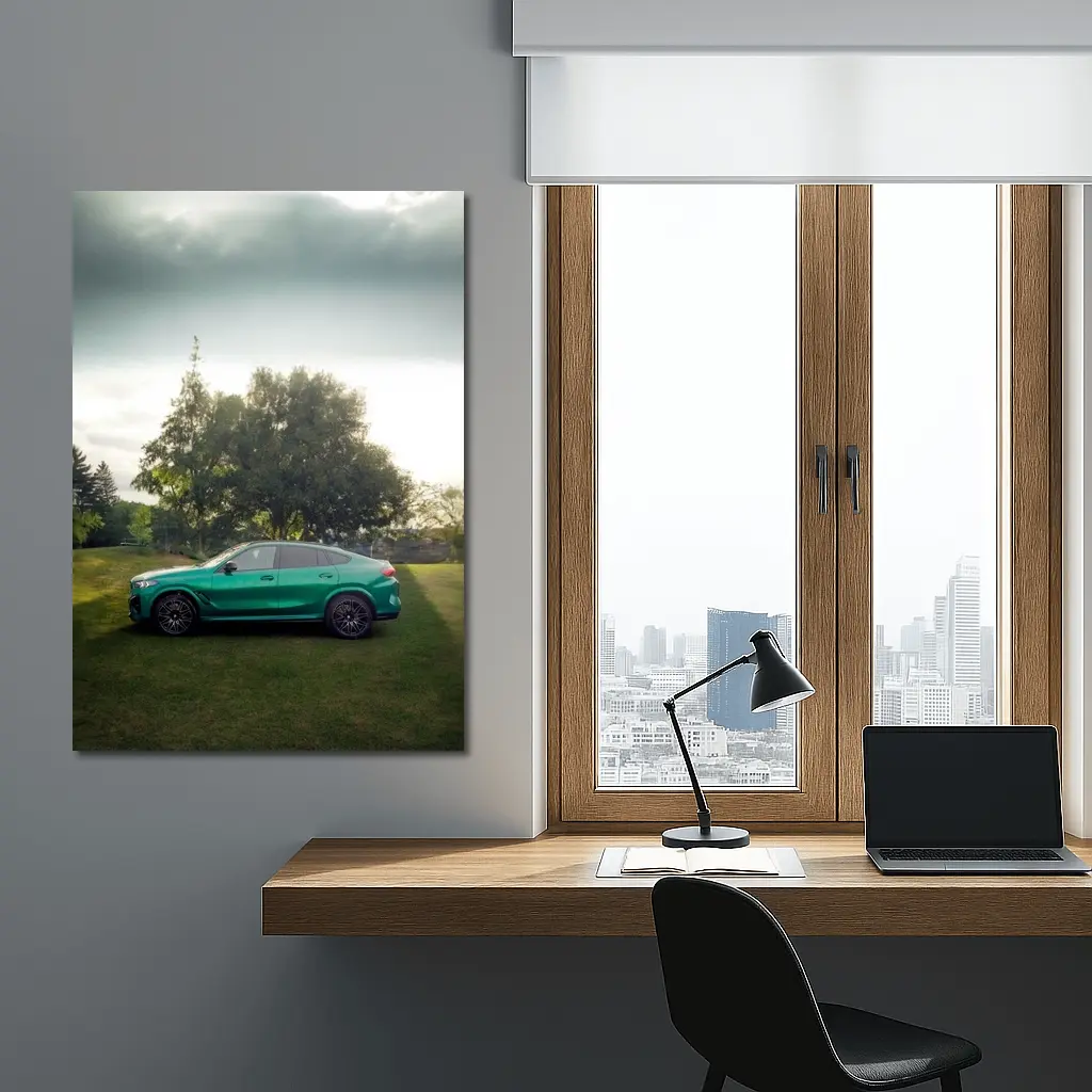 BMW X6M Green Coupe SUV Outdoors – Wall Art