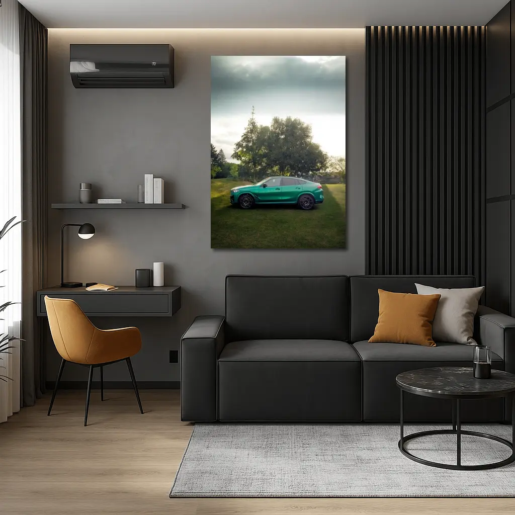 BMW X6M Green Coupe SUV Outdoors – Wall Art