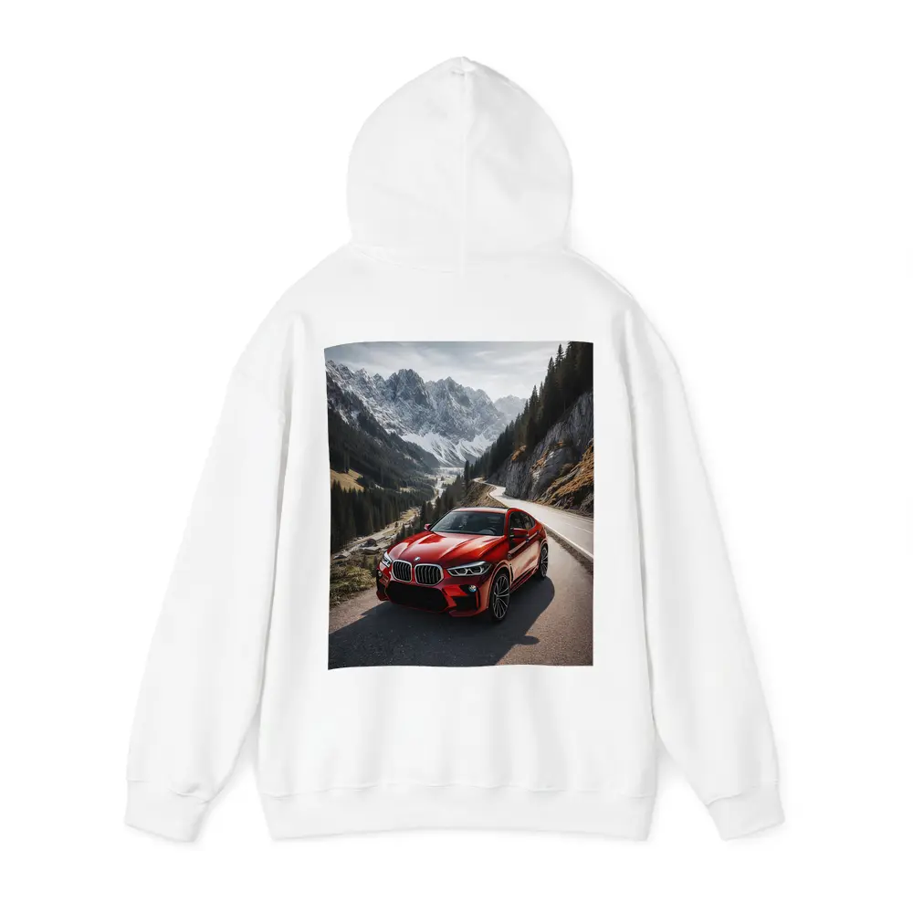 BMW X6M Red on Mountain Road – Hoodies