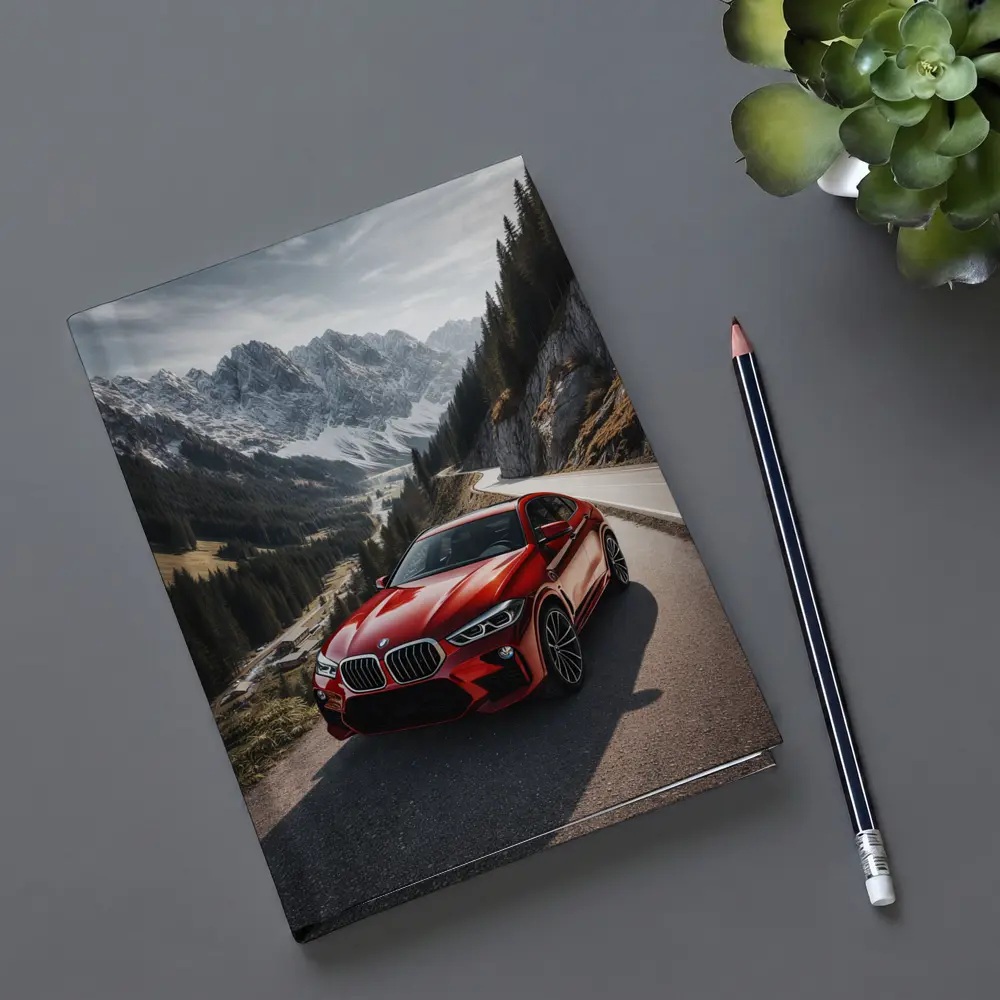 BMW X6M Red on Mountain Road – Notebooks
