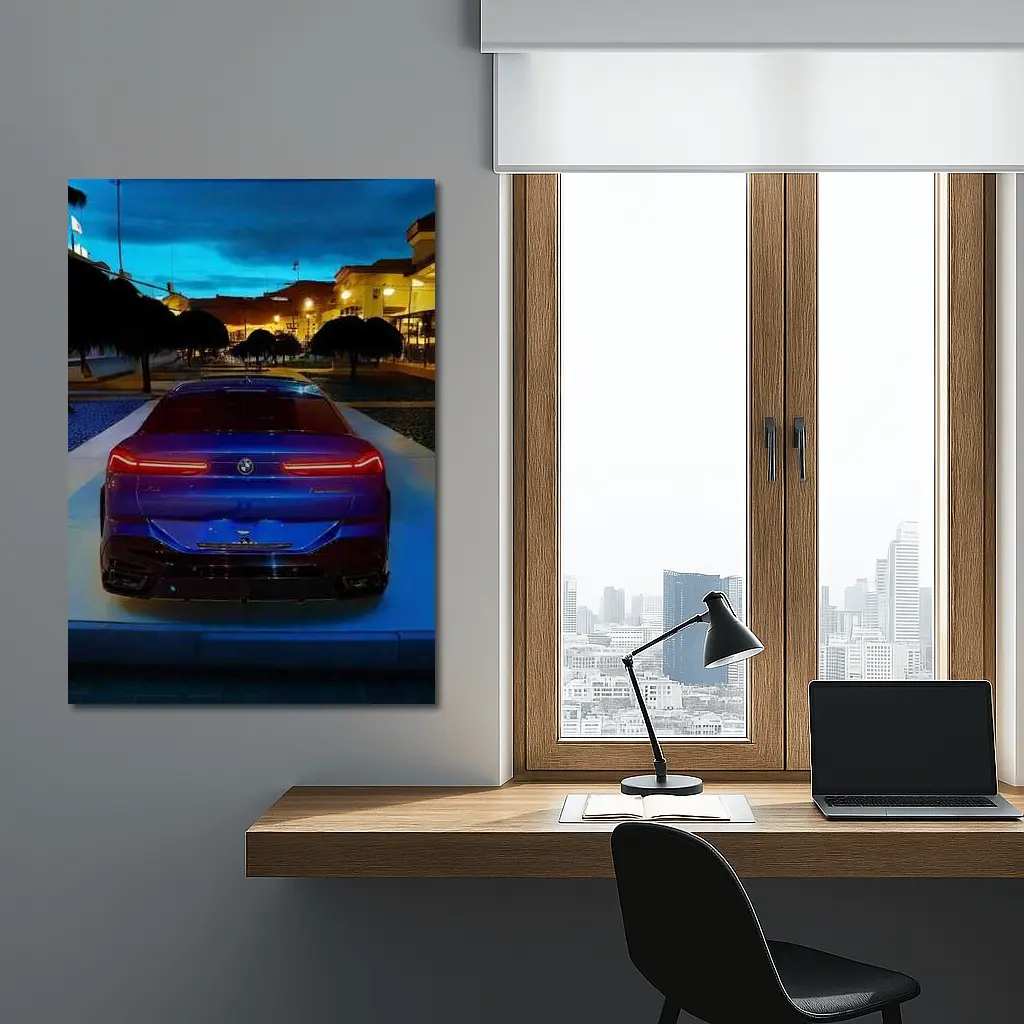 BMW X6M Dark Blue City Night – Wall Art