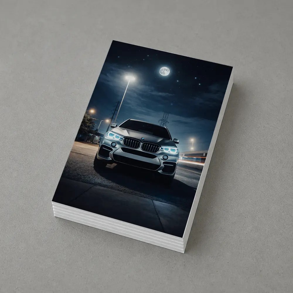 BMW X6M Front View Night Moon – Postcards