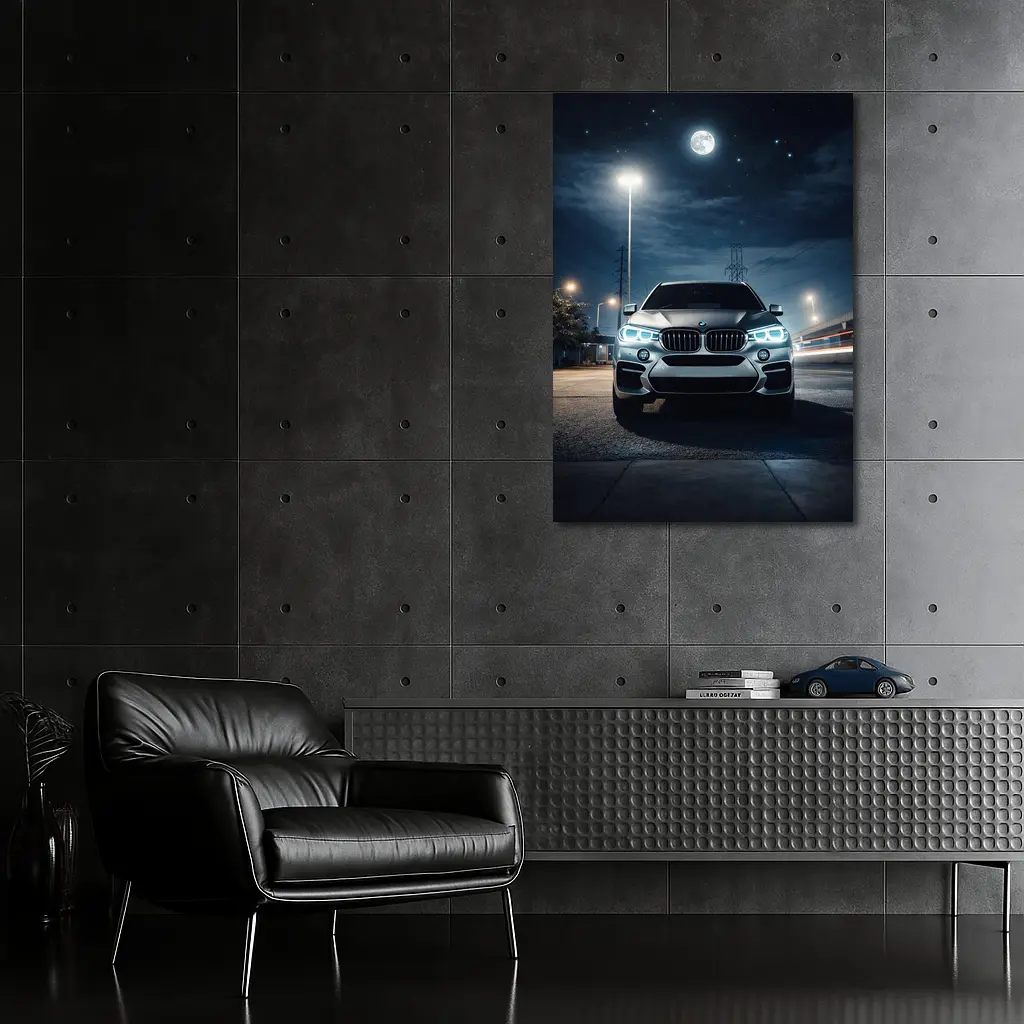 BMW X6M Front View Night Moon – Wall Art