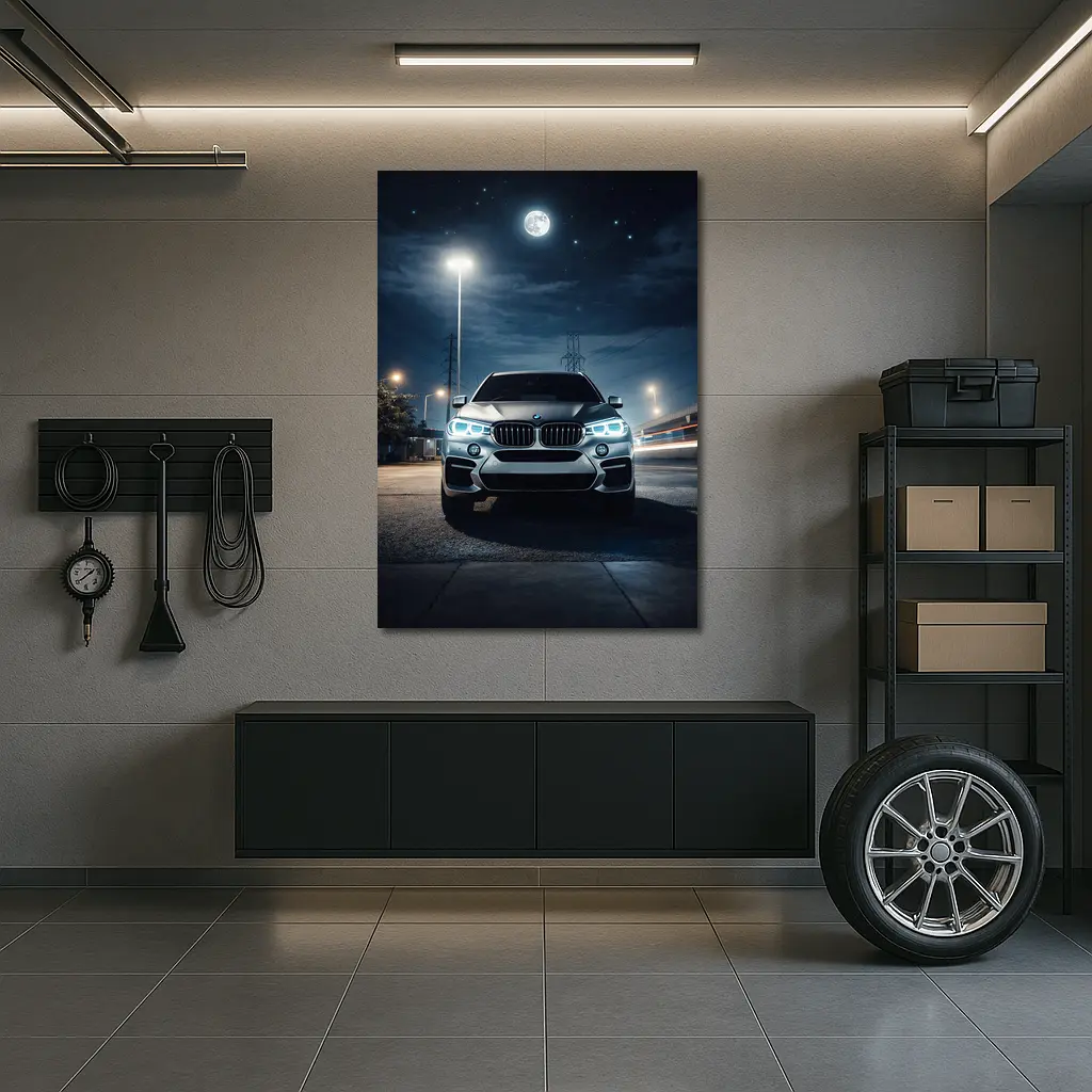 BMW X6M Front View Night Moon – Wall Art