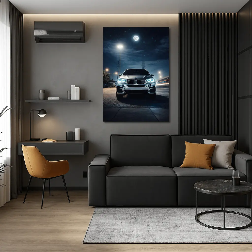BMW X6M Front View Night Moon – Wall Art