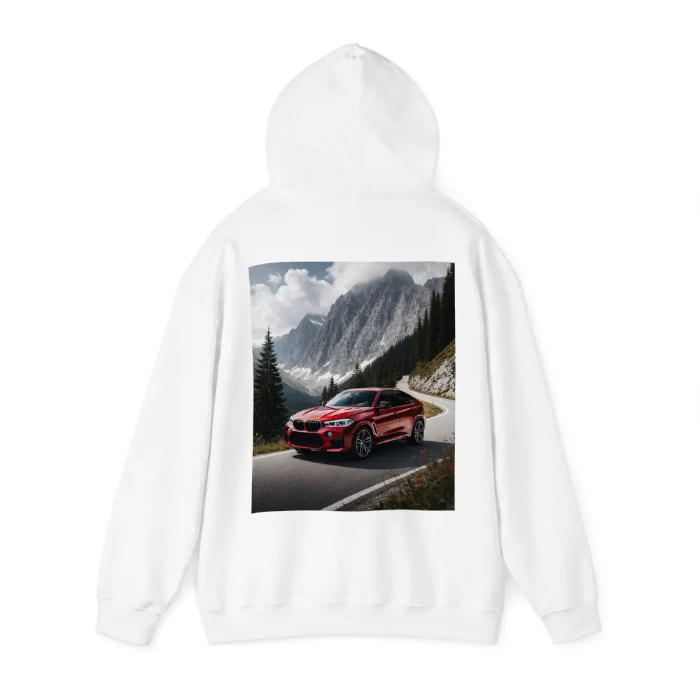 BMW X6M Red on Mountain Road – Hoodies