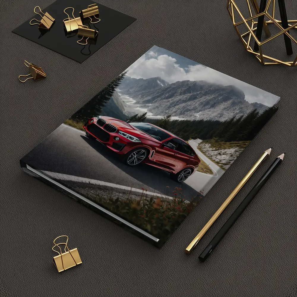 BMW X6M Red on Mountain Road – Notebooks