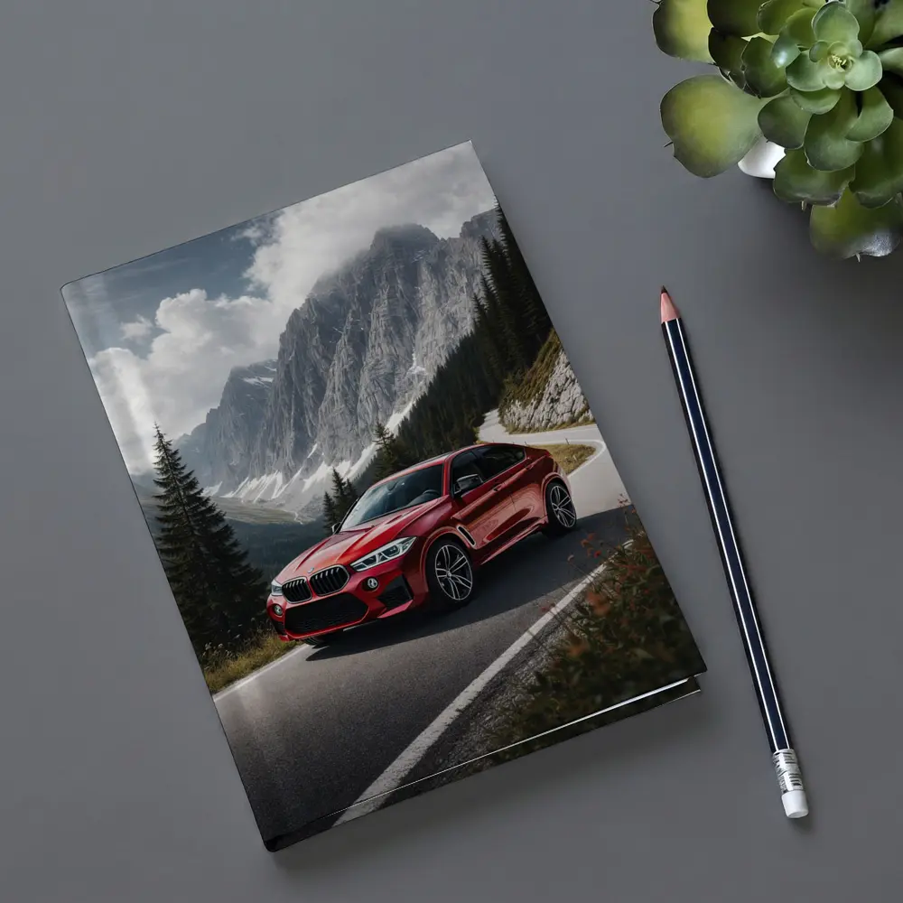 BMW X6M Red on Mountain Road – Notebooks