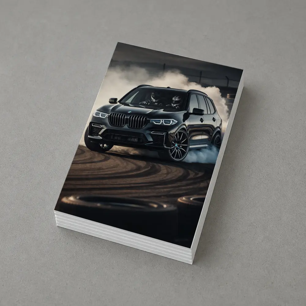 BMW X5M Drifting Black Track Smoke – Postcards