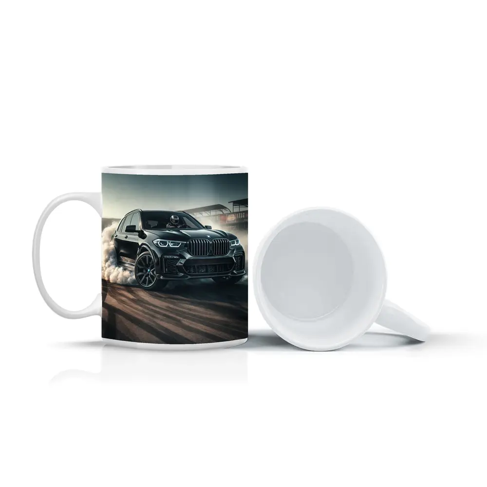 BMW X5 Black Burnout On Race Track – Mugs