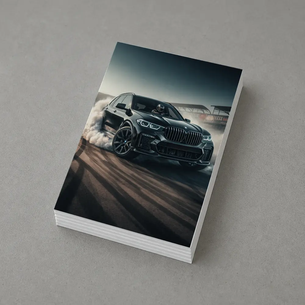 BMW X5 Black Burnout On Race Track – Postcards