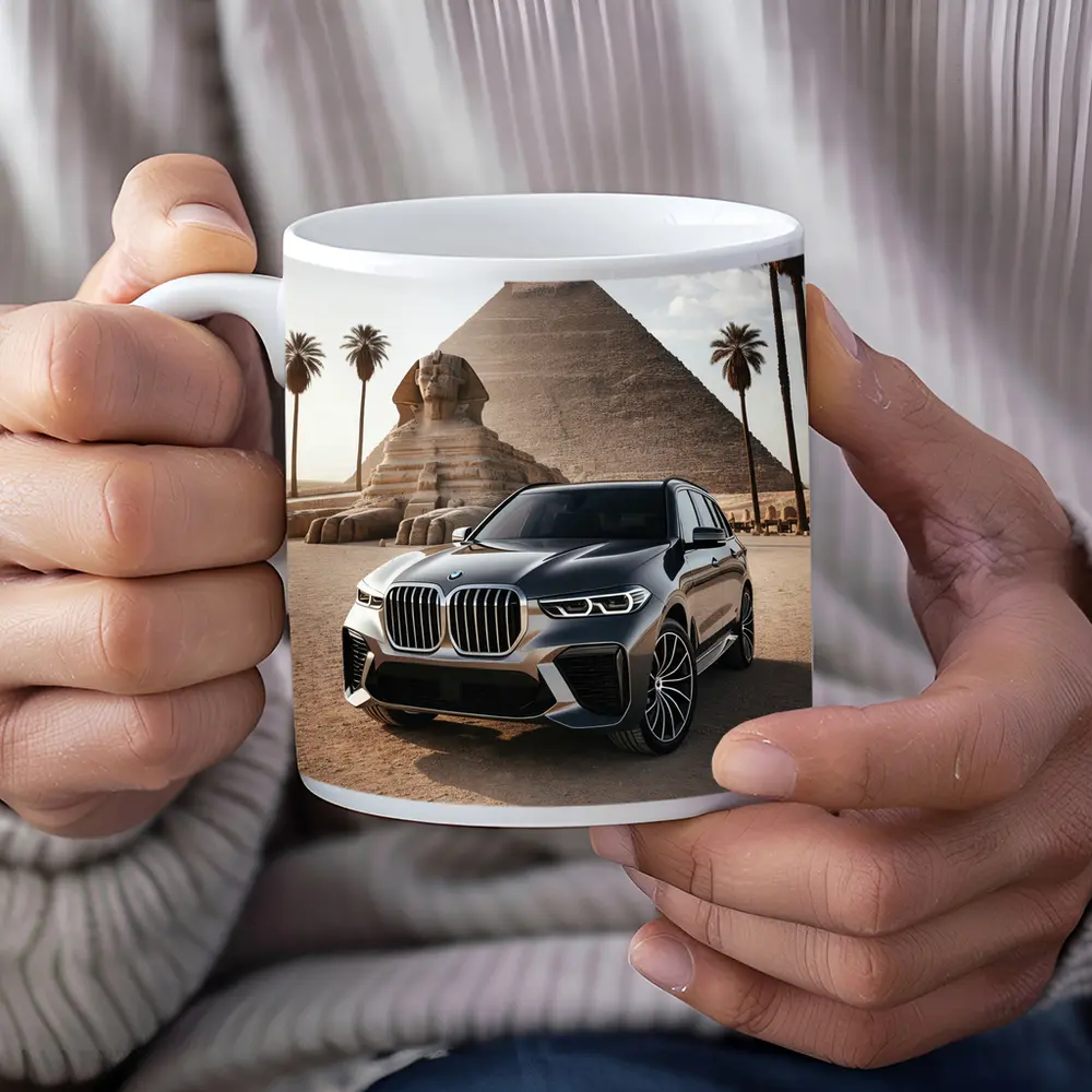 BMW X7 Parked Before Egyptian Pyramids – Mugs
