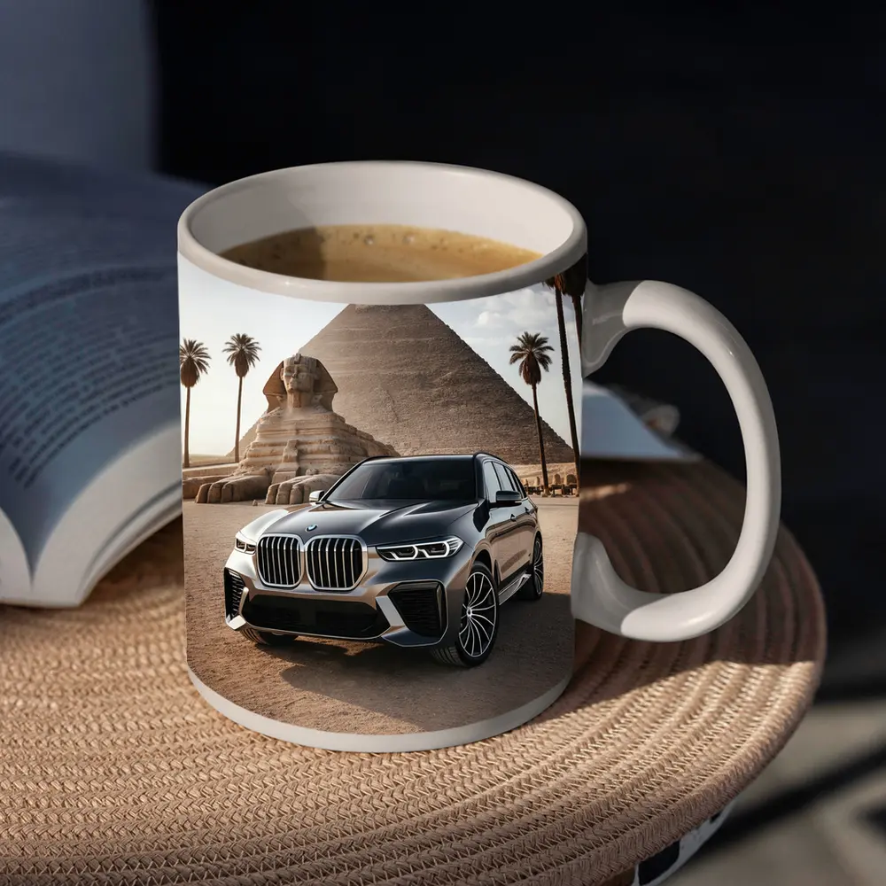 BMW X7 Parked Before Egyptian Pyramids – Mugs