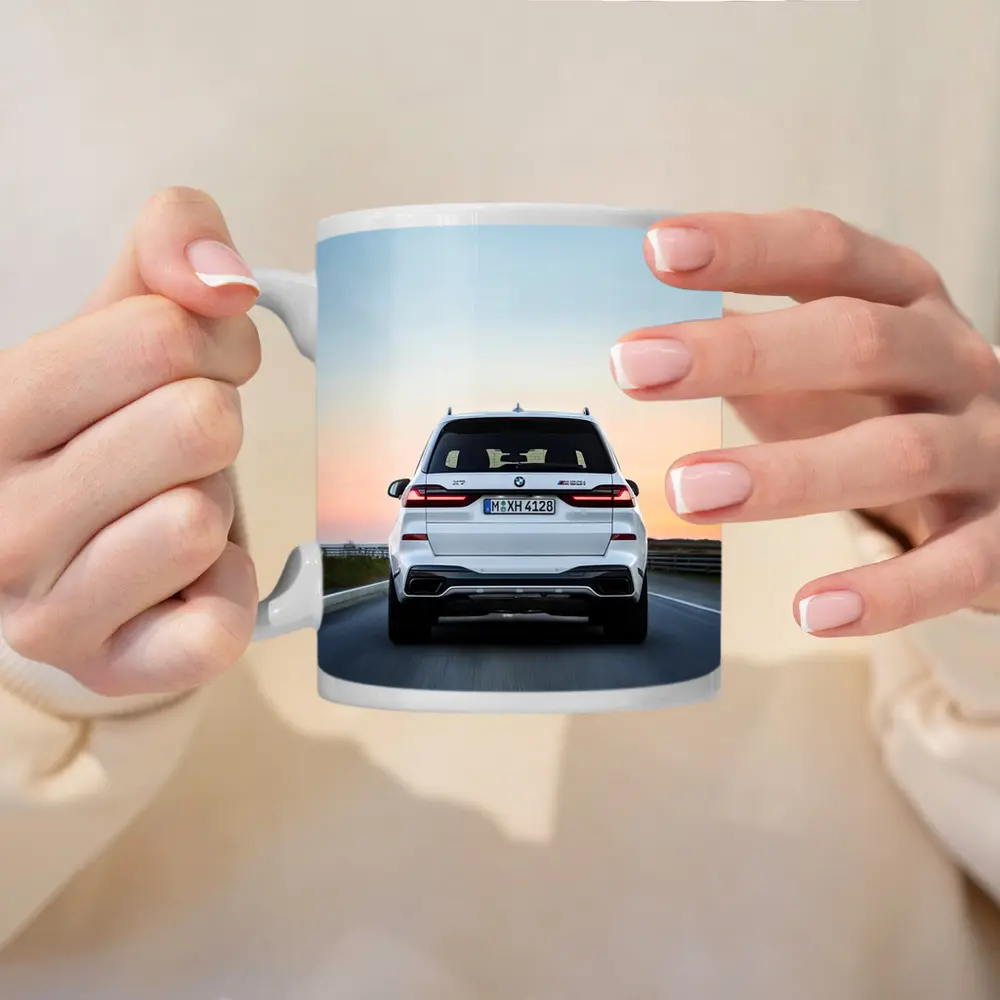 BMW X7 M50i White Highway Sunset Drive – Mugs