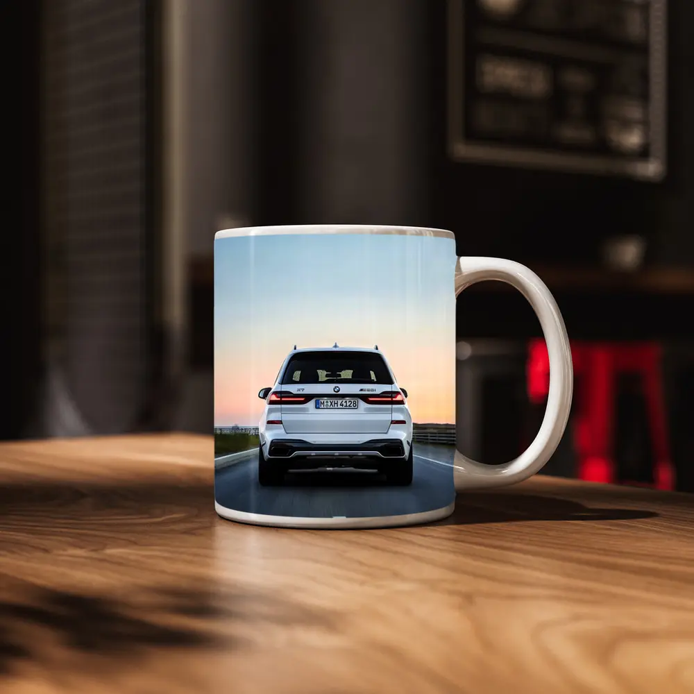 BMW X7 M50i White Highway Sunset Drive – Mugs