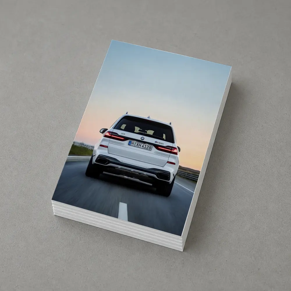 BMW X7 M50i White Highway Sunset Drive – Postcards