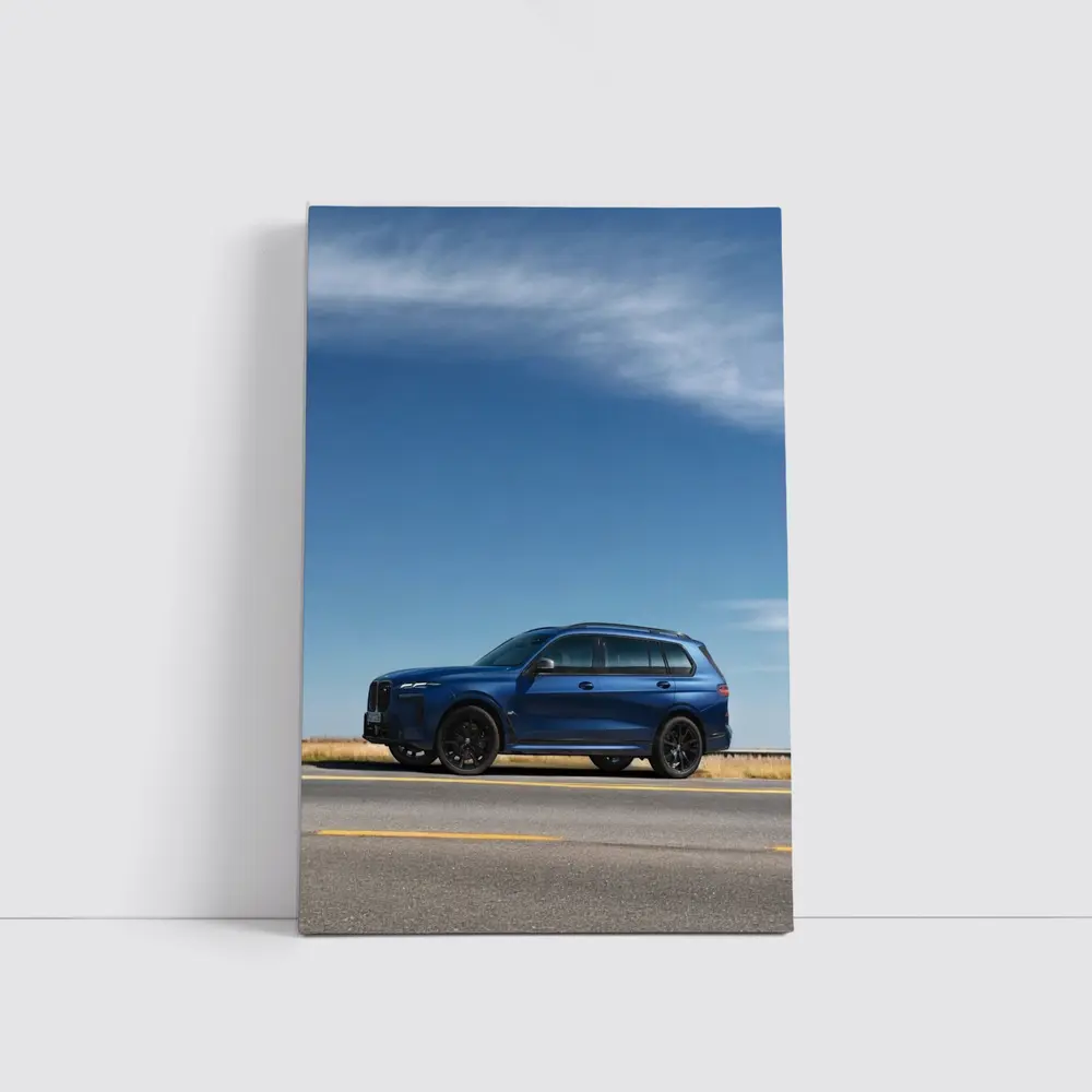 BMW X7 Blue SUV Open Road Sky – Wall Art