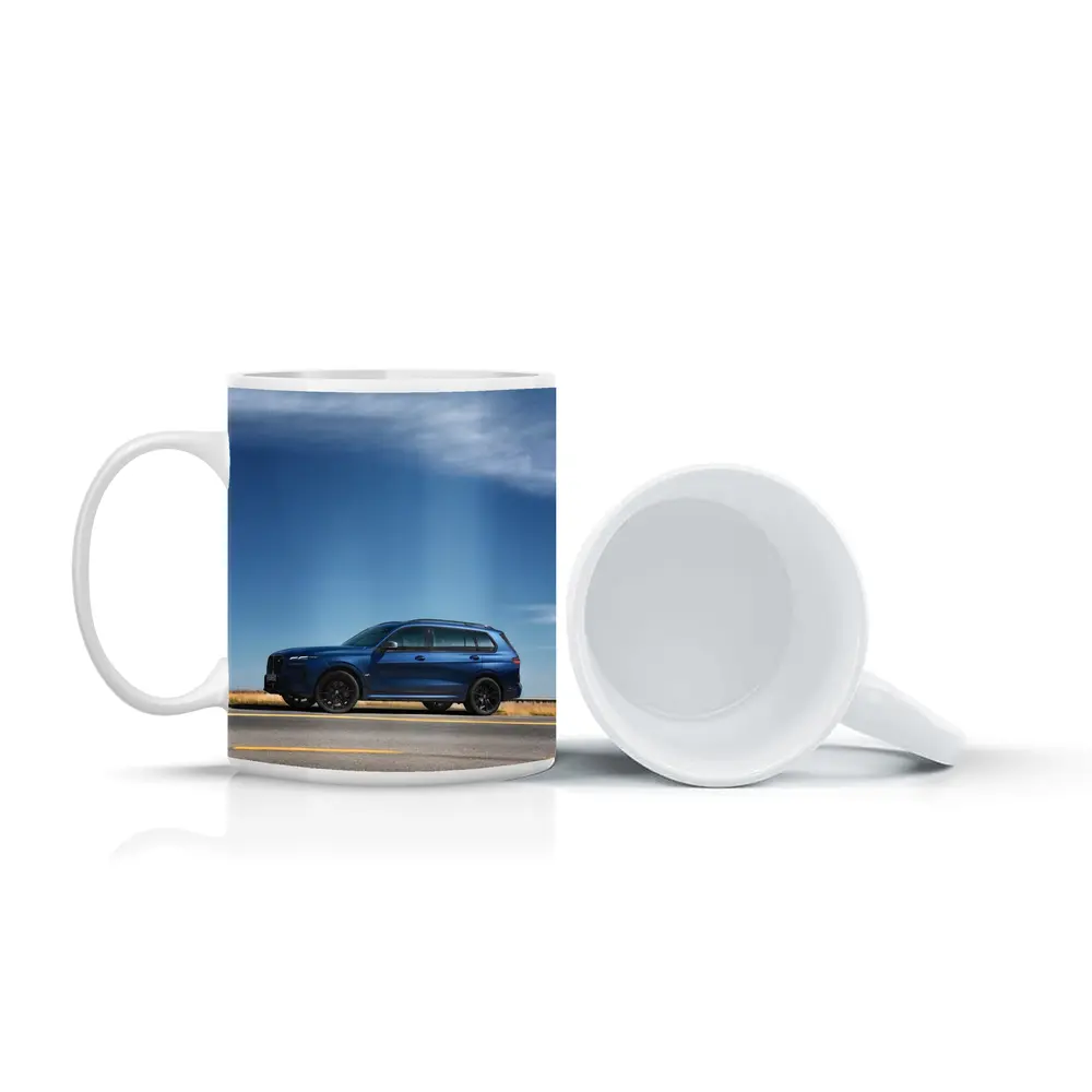 BMW X7 Blue SUV Open Road Sky – Mugs