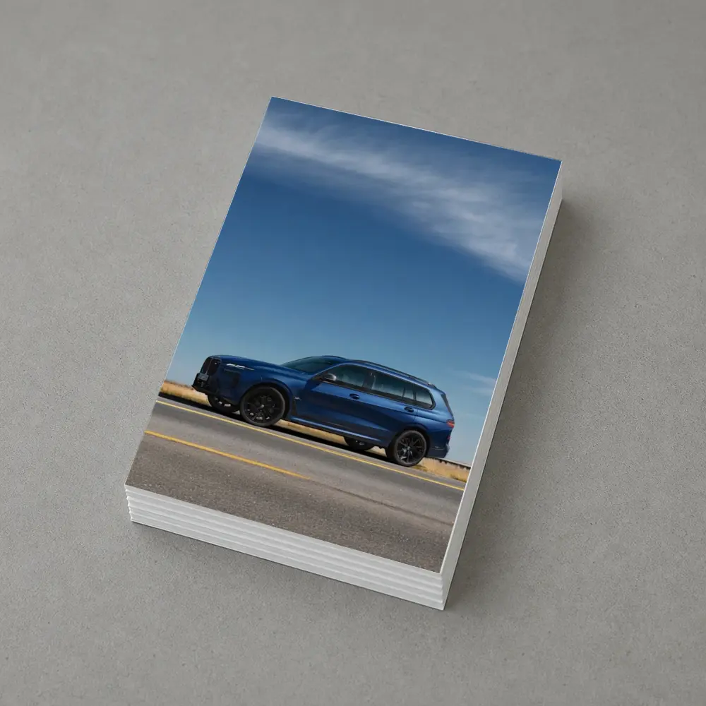 BMW X7 Blue SUV Open Road Sky – Postcards