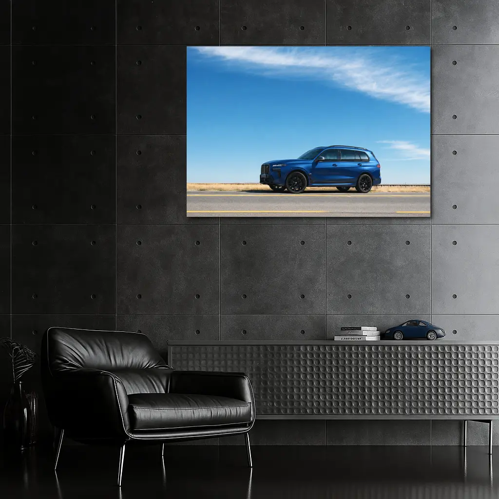 BMW X7 Blue SUV Open Road – Wall Art