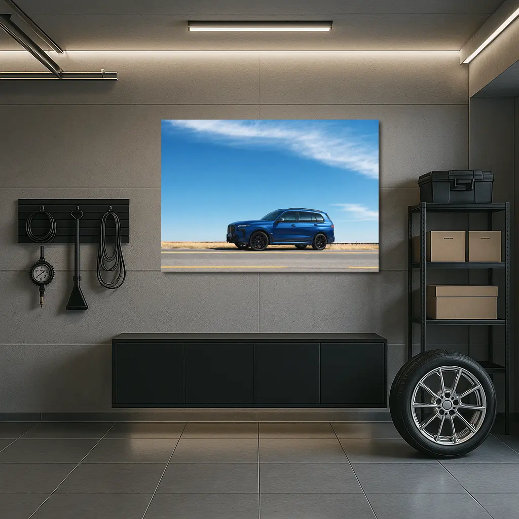 BMW X7 Blue SUV Open Road – Wall Art