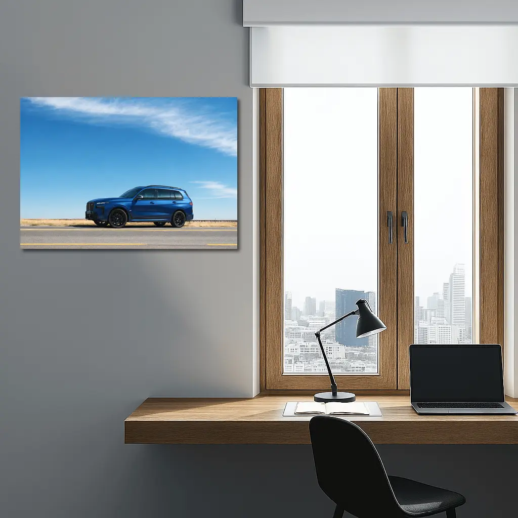 BMW X7 Blue SUV Open Road – Wall Art