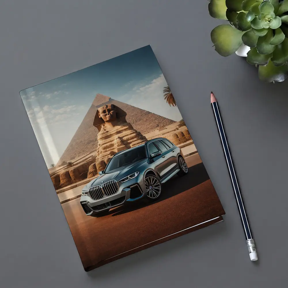 BMW X7 SUV Parked Before Egyptian Sphinx – Notebooks
