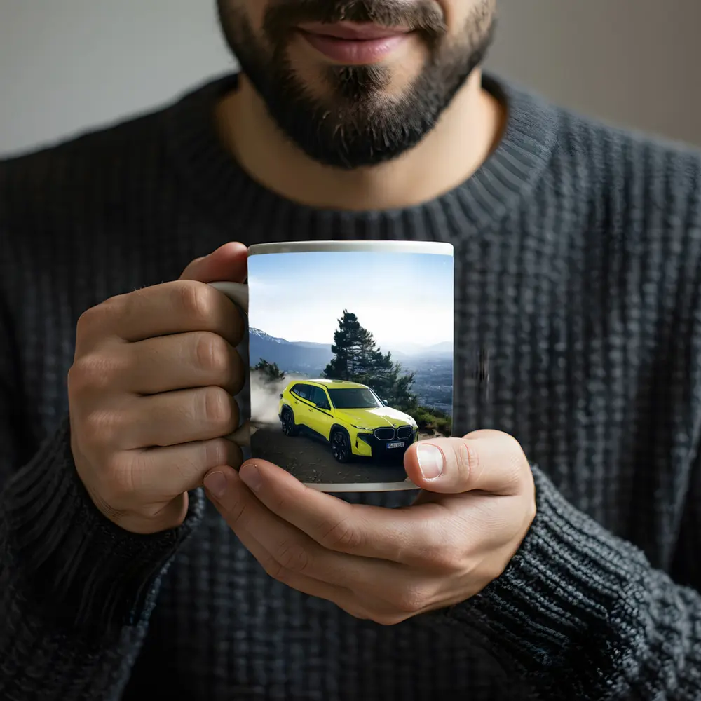 BMW XM Neon Yellow Mountain Road Drive – Mugs