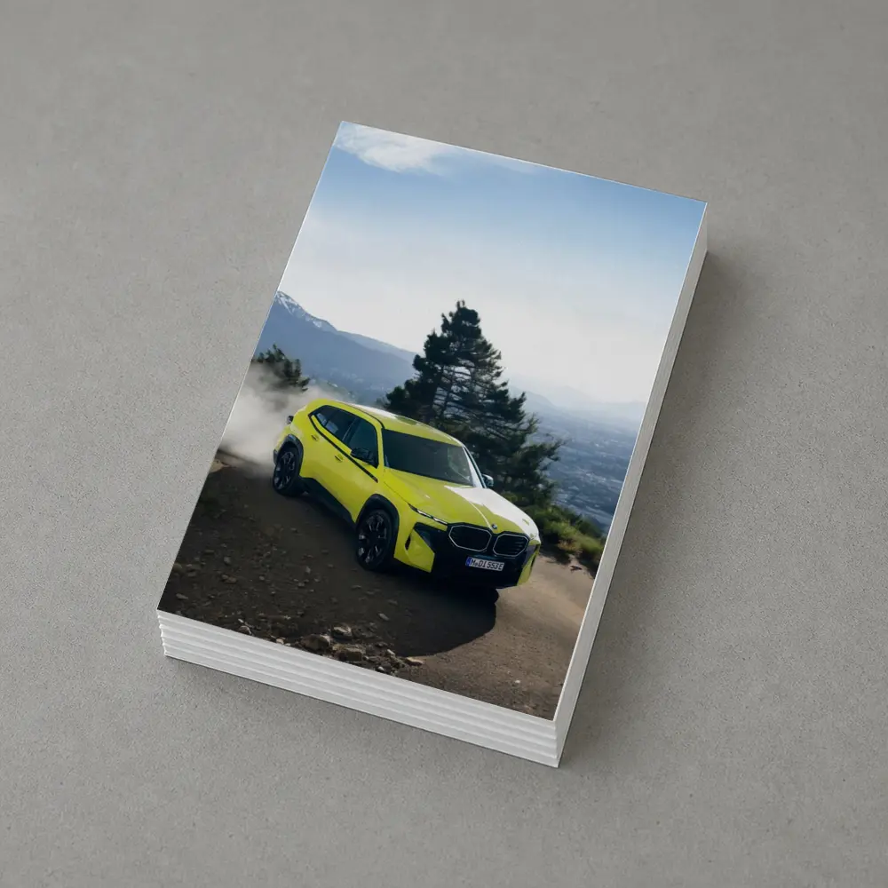 BMW XM Neon Yellow Mountain Road Drive – Postcards