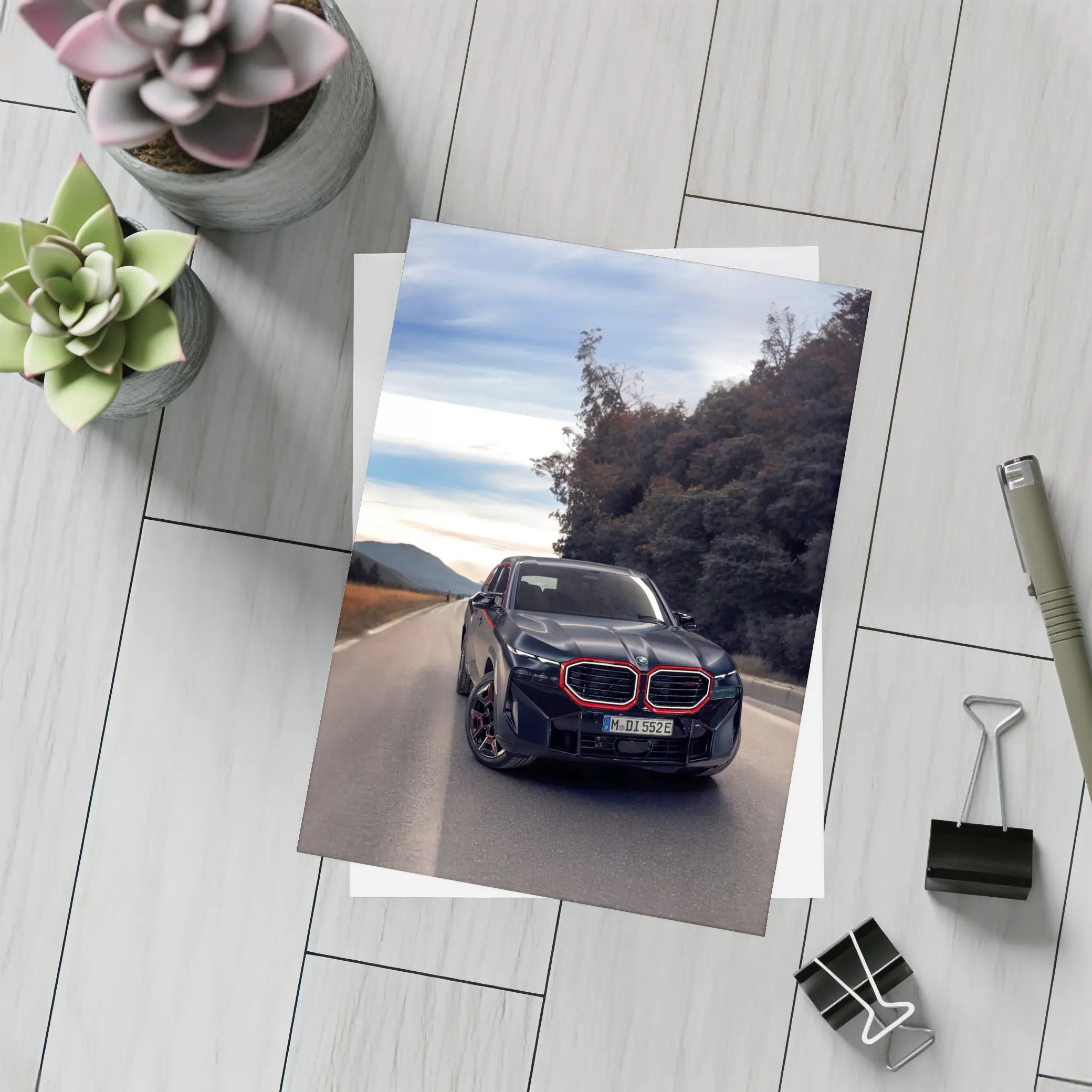 BMW XM Label Red on Open Road – Postcards