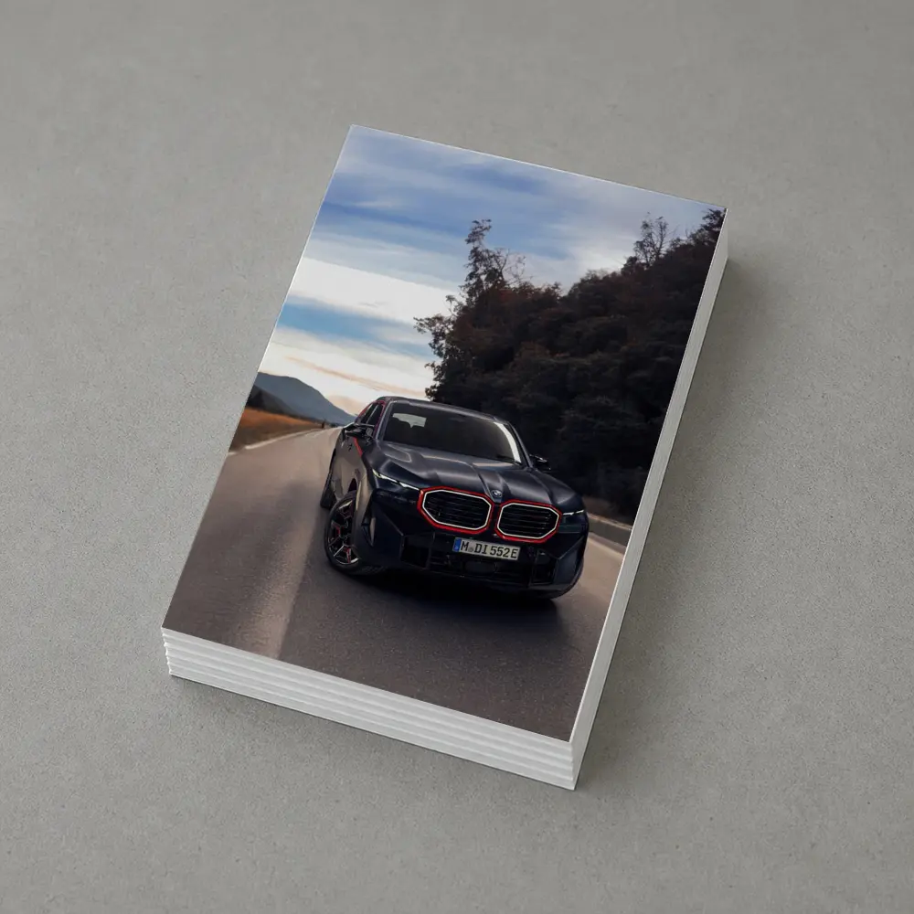 BMW XM Label Red on Open Road – Postcards