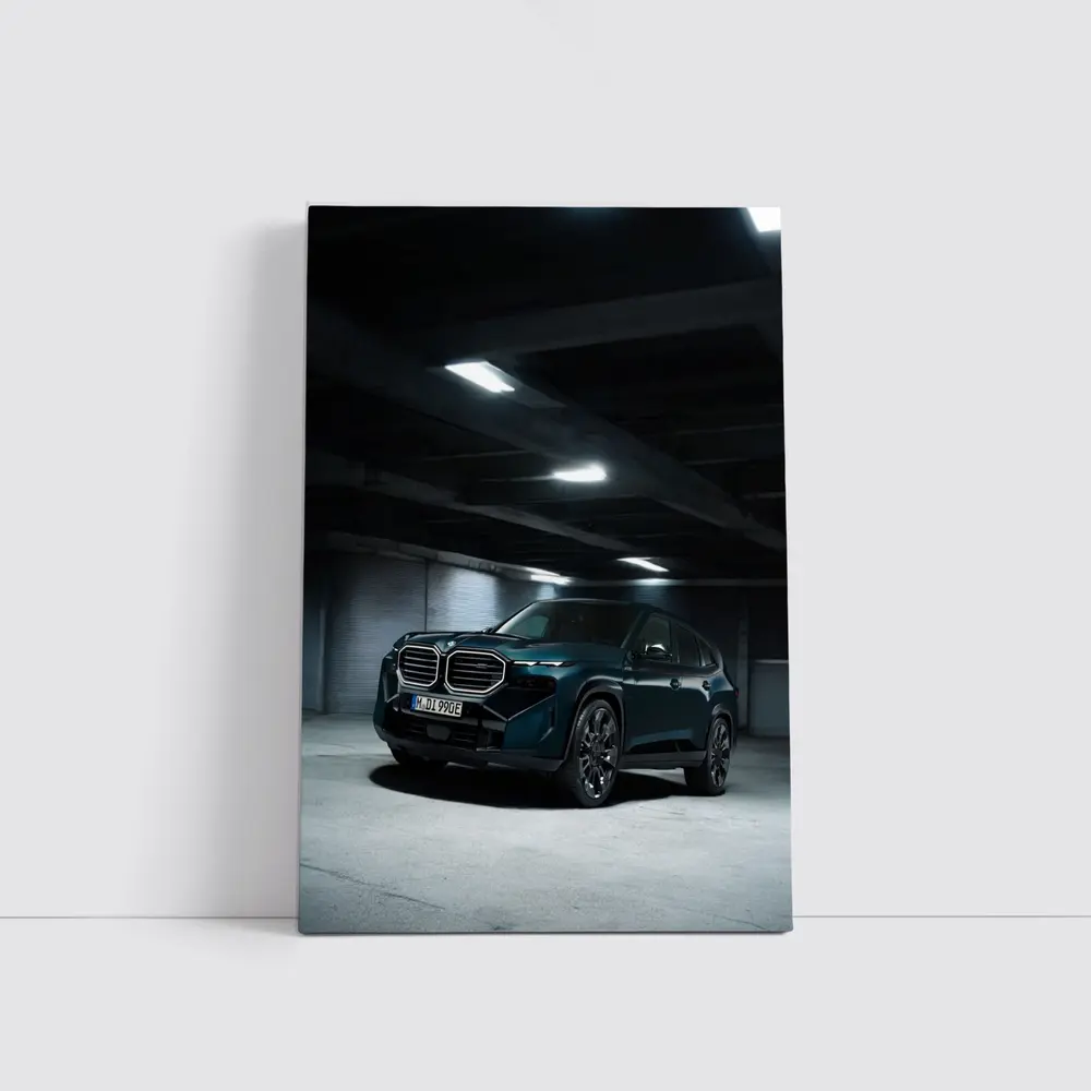 BMW XM Dark Teal Parking Garage Night – Wall Art
