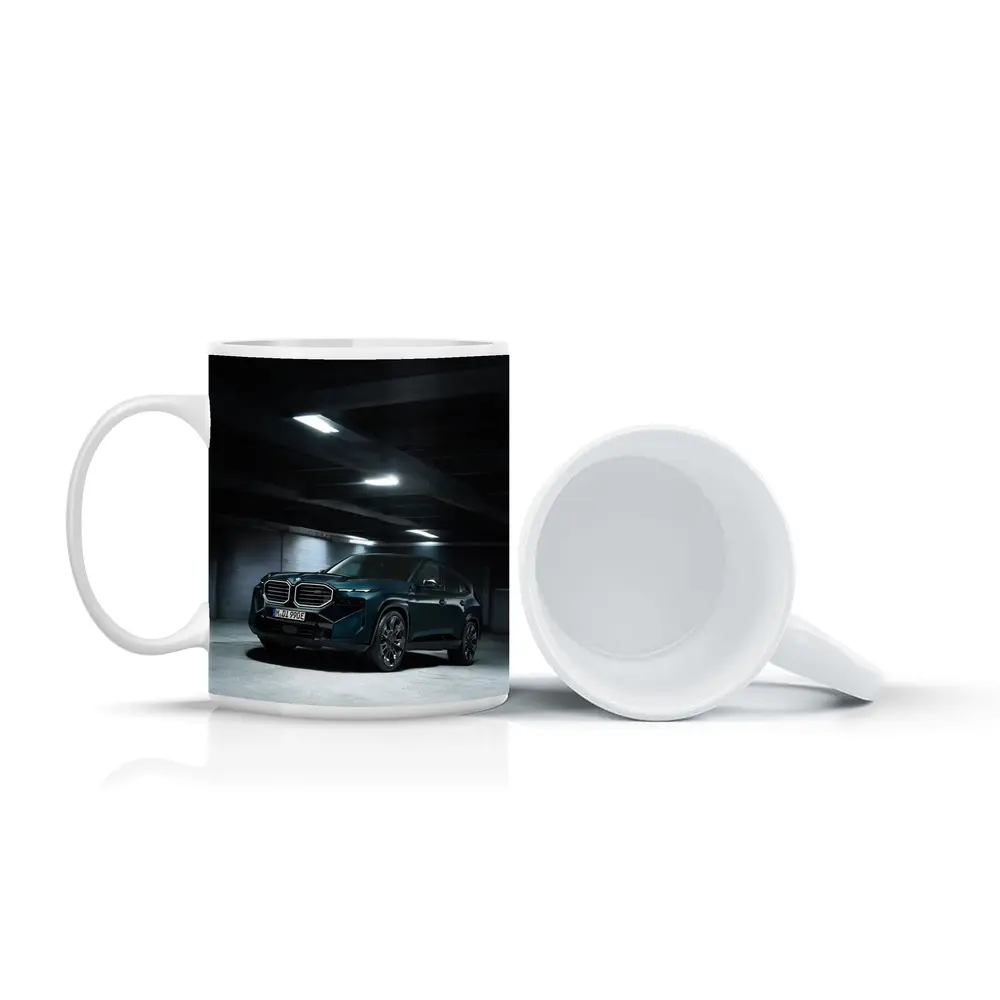 BMW XM Dark Teal Parking Garage Night – Mugs