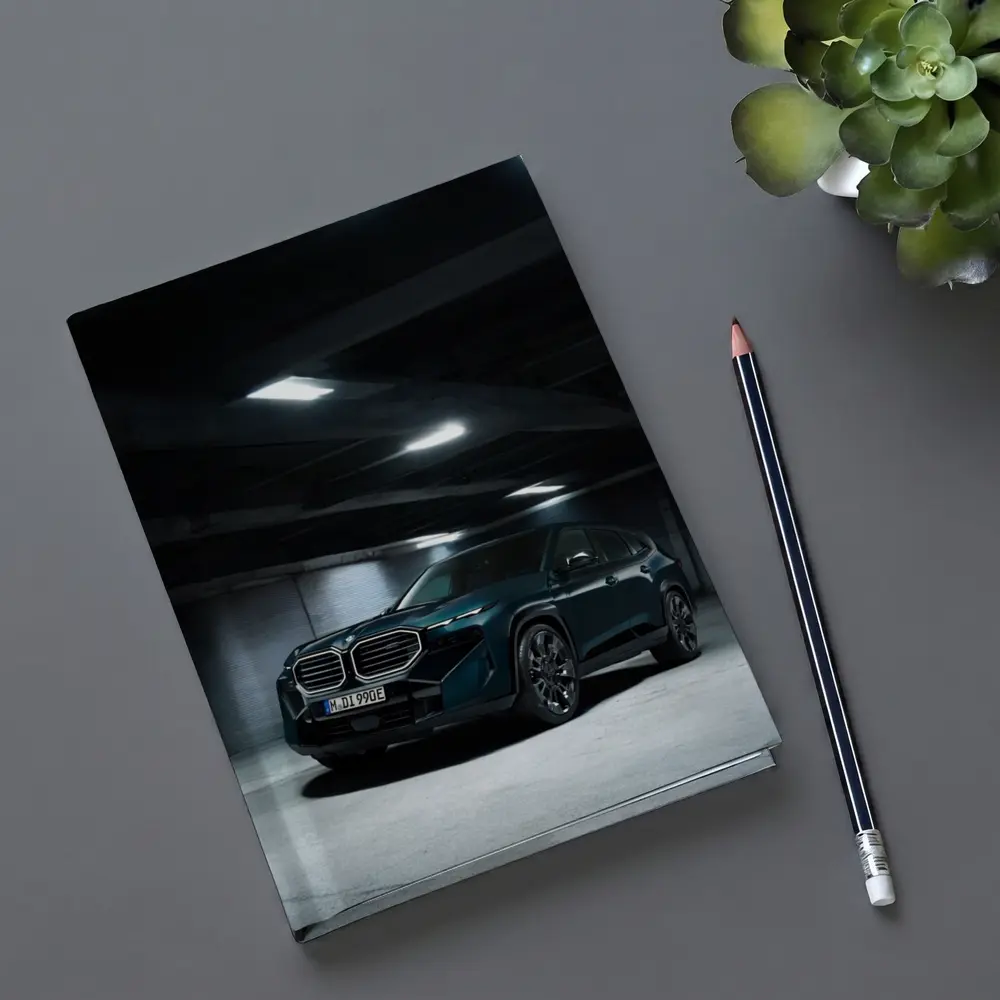 BMW XM Dark Teal Parking Garage Night – Notebooks