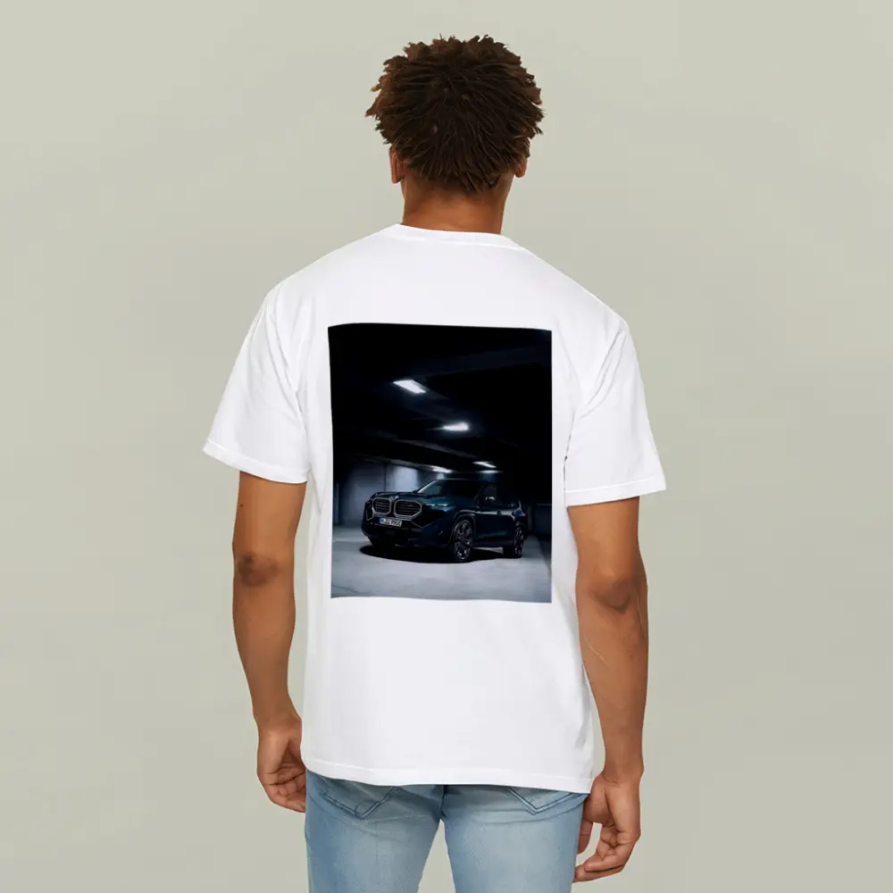 BMW XM Dark Teal Parking Garage Night – T-Shirts