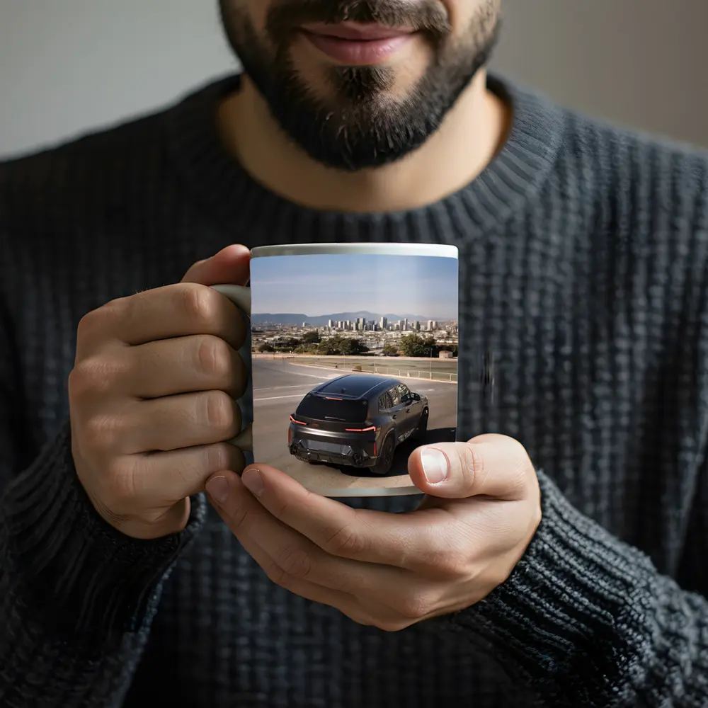 BMW XM Black SUV City Skyline Road – Mugs